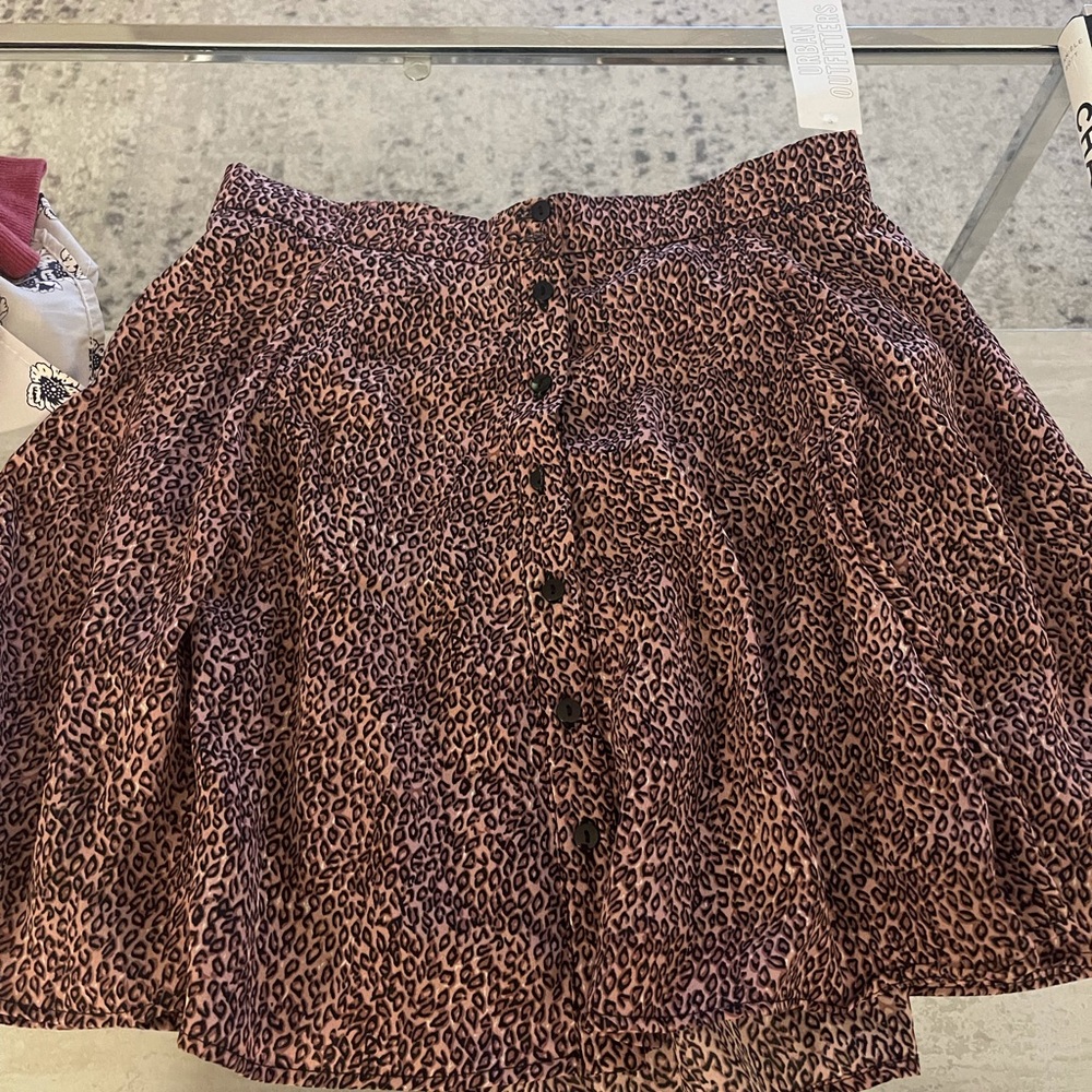 Purple leopard mini skirt